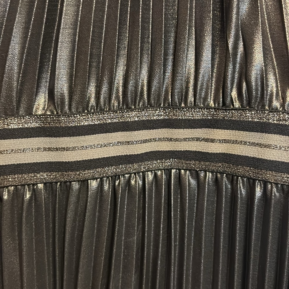 Bailey 44 | NWT Madison gunmetal Gray Metallic Pleated Swing Sleeveless Dress 2 - Picture 8 of 11